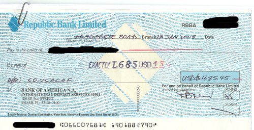 CONCACAF cheque
