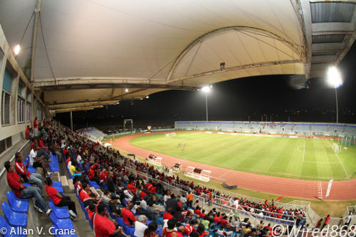 Photo: Trinidad and Tobago football fans await kick off before an international friendly against Peru in Couva. (Courtesy Allan V Crane/ Wired868)