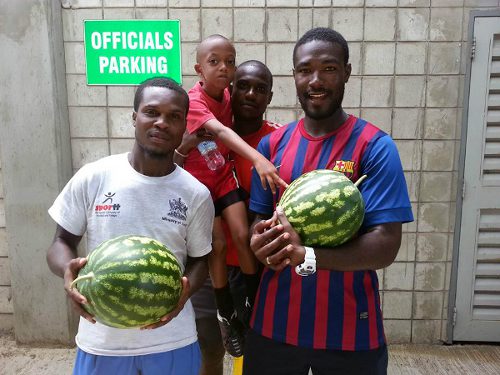 Photo: The Mannie Ramjohn Stadium is out of the watermelon business. (Courtesy "Scoreboard Trinidad")